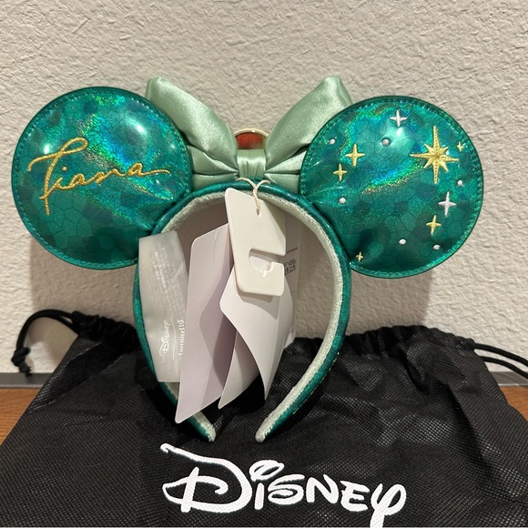 NWT Disney Princess Stained Glass Tiana Green Mini Backpack & Matching Ears - Picture 6 of 12